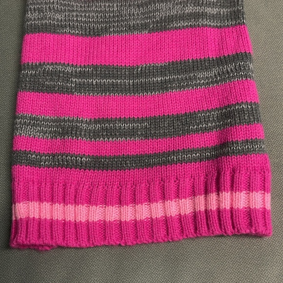 BNWT SET OF 2 PINK & GRAY STRIPED DOGGIE 100% ACRYLIC SWEATERS SIZE SMALL - Picture 5 of 5